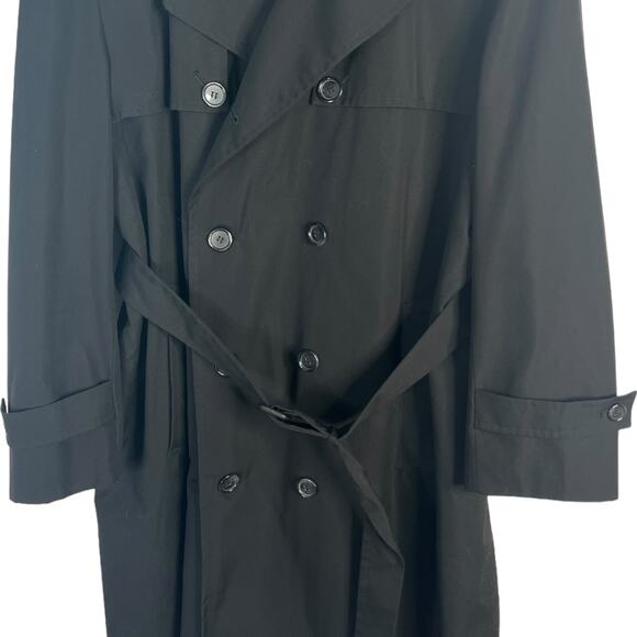 Adams Row Mens Trench Coat Double Breasted Belt Liner Dark Academia SZ 46 - Picture 7 of 11
